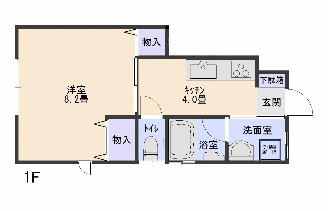 ミルキーボックス　102の間取り