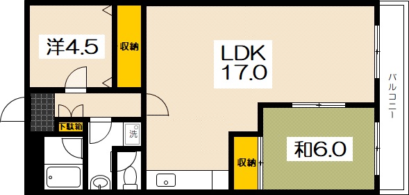 広島市佐伯区五日市中央のマンションの間取り