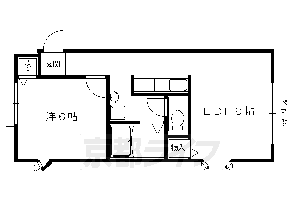 【京都市北区大宮南箱ノ井町のアパートの間取り】