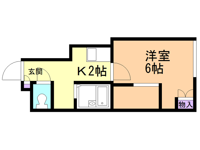 函館市青柳町のアパートの間取り