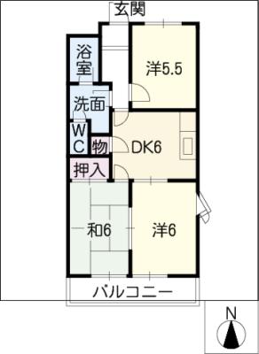 エクセリーヌ　Ｋ－Ｉの間取り