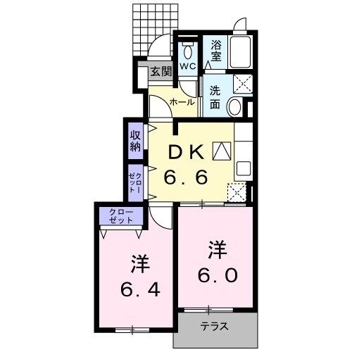 大和高田市大字市場のアパートの間取り