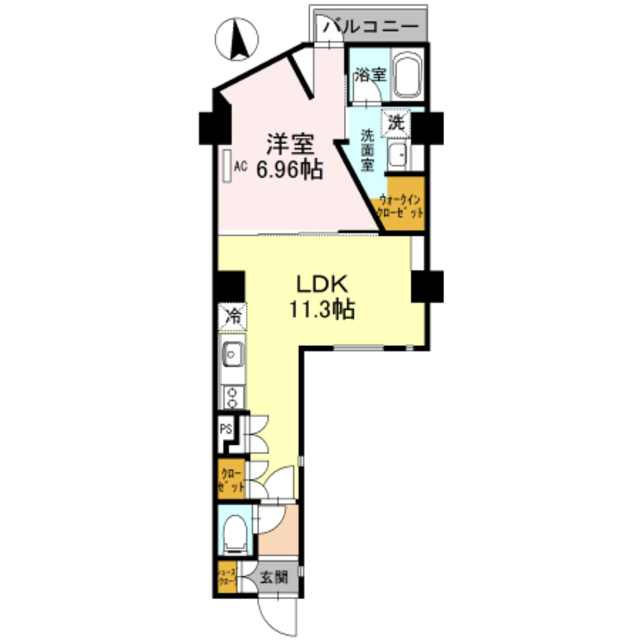 京都市伏見区墨染町のマンションの間取り