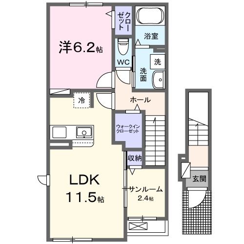 三重郡川越町大字南福崎のアパートの間取り