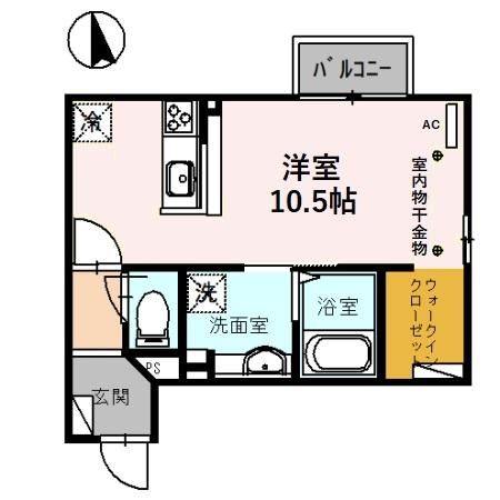 金沢市久安のアパートの間取り