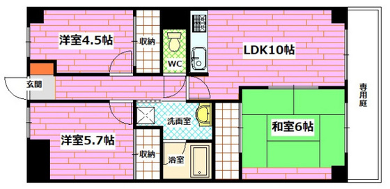 広島市南区堀越のマンションの間取り