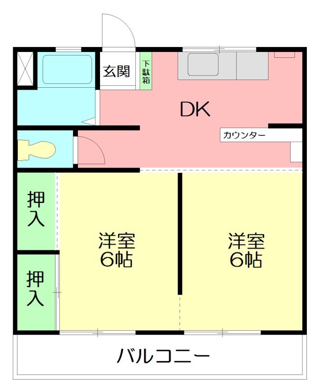 伊勢原市伊勢原のマンションの間取り