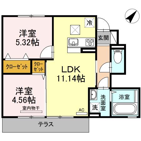 大村市三城町のアパートの間取り