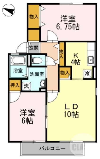 堺市中区東山のアパートの間取り