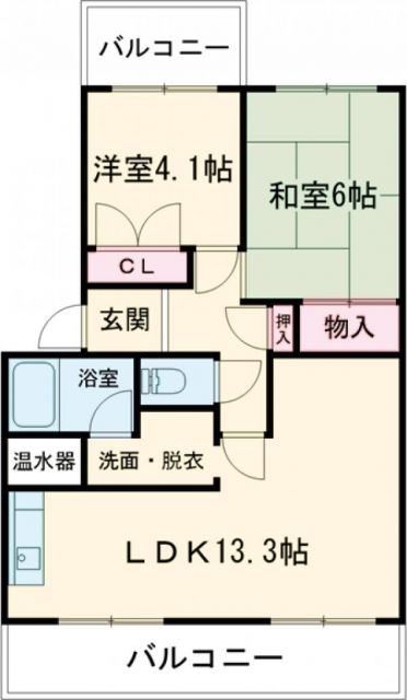 桑名市大字上野のマンションの間取り