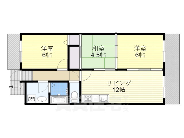 シャルマンコーポくずは3の間取り