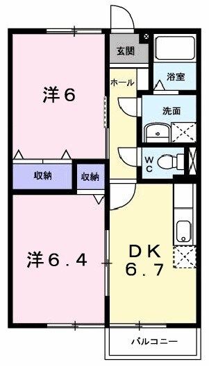 新居浜市御蔵町のアパートの間取り