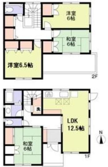 【深江南町4丁目12-1戸建の間取り】