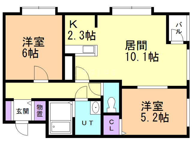 札幌市豊平区豊平四条のマンションの間取り