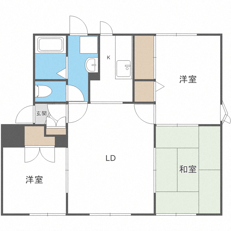 札幌市清田区清田七条のアパートの間取り