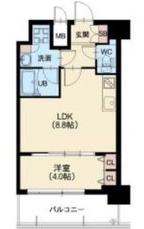 大阪市淀川区加島のマンションの間取り