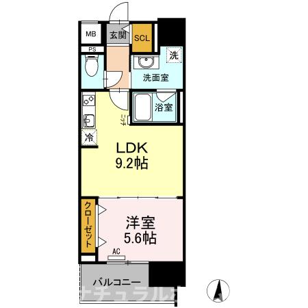 豊橋市東小田原町のマンションの間取り