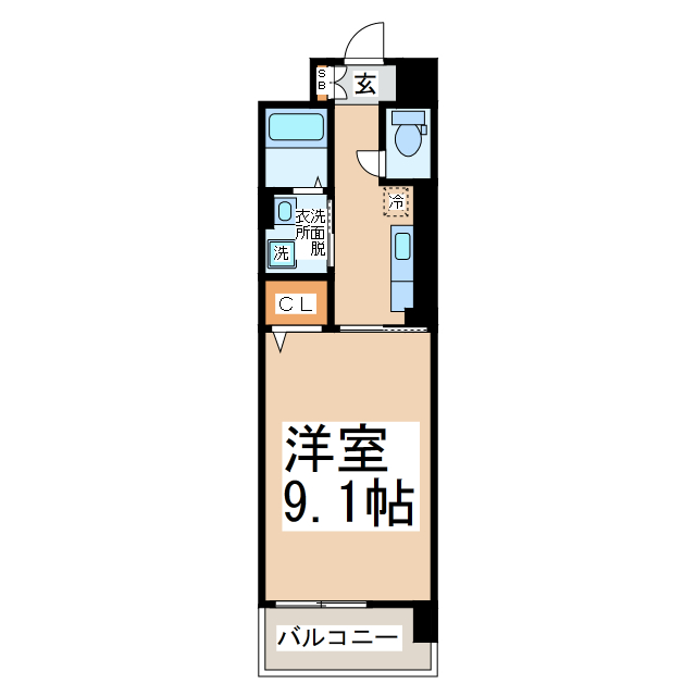 熊本市北区大窪のマンションの間取り