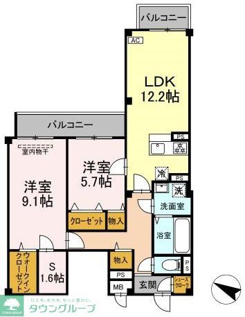 横浜市港北区師岡町のアパートの間取り