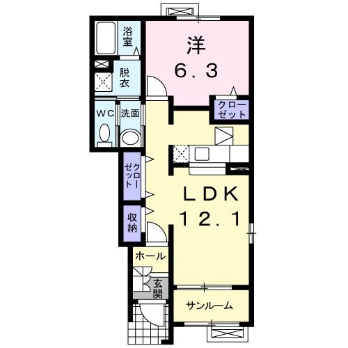 妙高市諏訪町のアパートの間取り