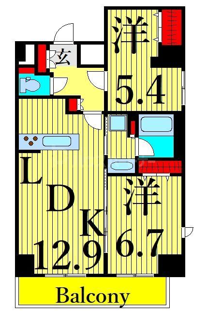 北区田端新町のマンションの間取り