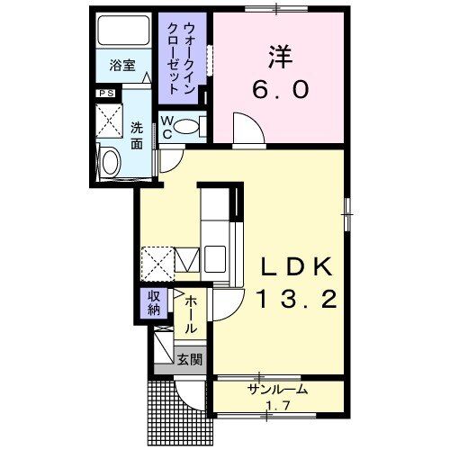 サンブロッサムＢの間取り