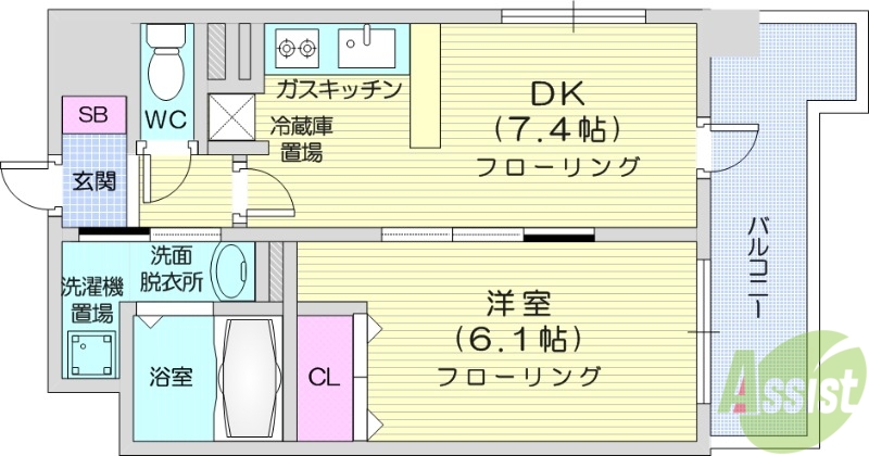 レジディア仙台原ノ町の間取り