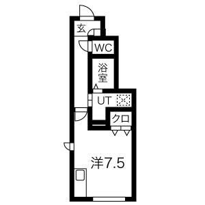 名古屋市緑区滝ノ水のアパートの間取り