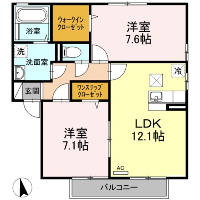 【秦野市緑町のアパートの間取り】