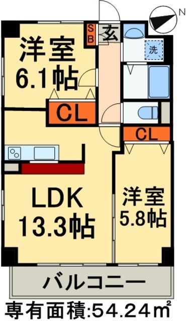 鎌ケ谷市富岡のマンションの間取り