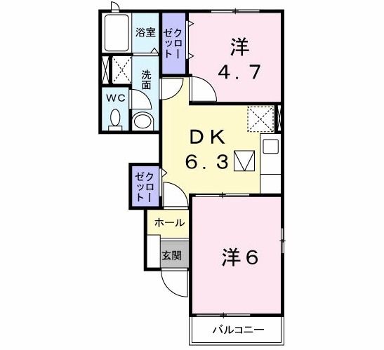 行橋市大字上検地のアパートの間取り