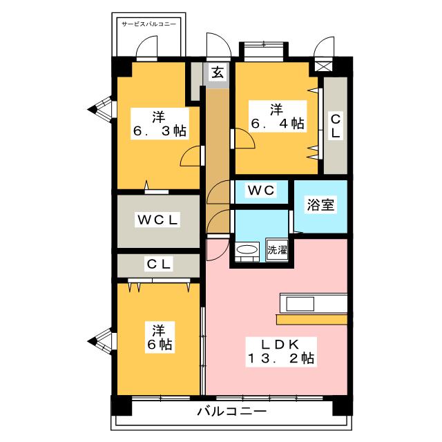 ハーベスト丸新開の間取り