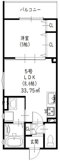 四條畷市雁屋西町のアパートの間取り