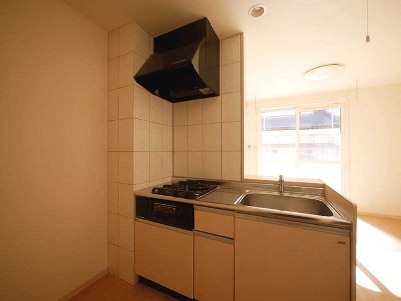 キッチン　システムキッチン（2口コンロ・グリル付き）