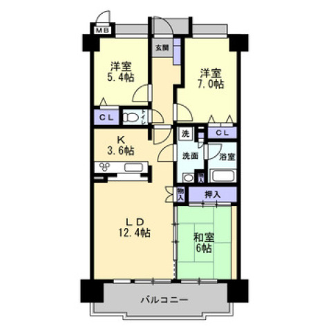 フラワーマンション上熊本_間取り_0