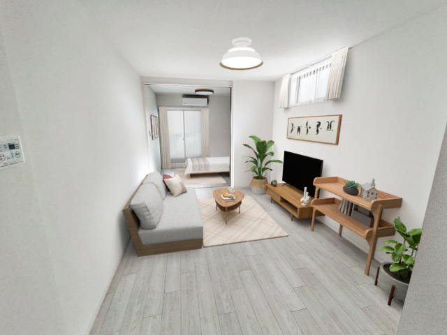 居室・リビング　家具、家電については３Ｄ加工につき実際は設置されていません。