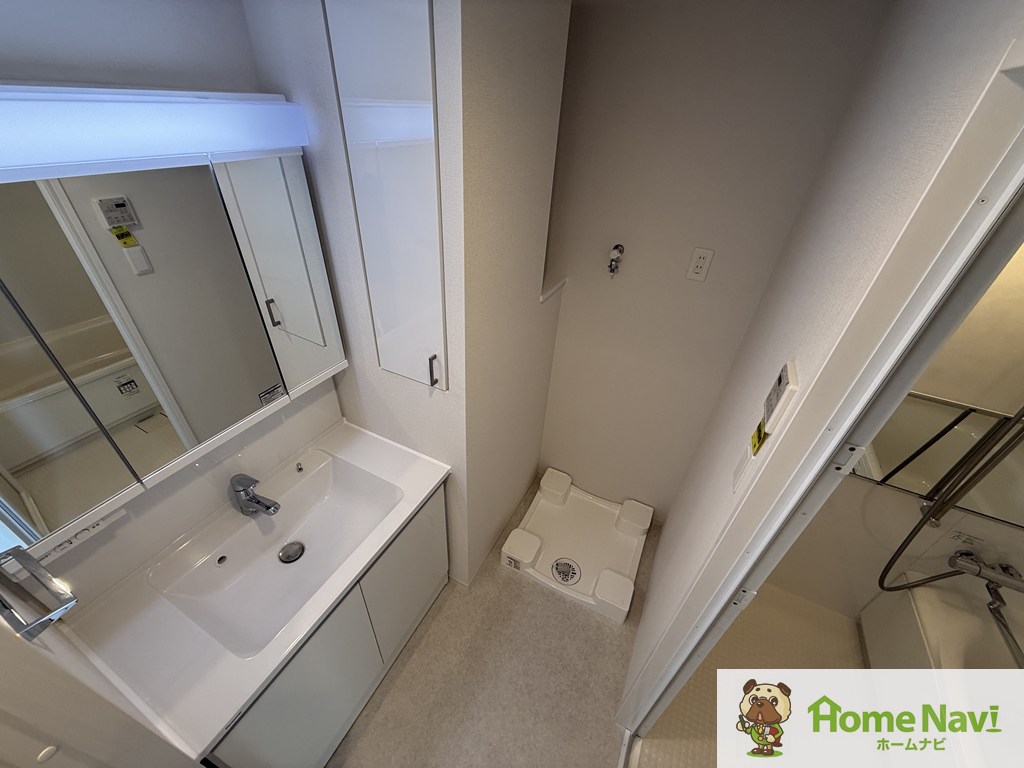 洗面設備　ホームナビなら当月の賃料のみで契約可能です。