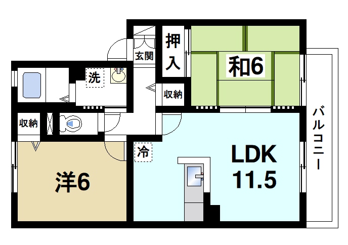 近鉄奈良線 新大宮駅 徒歩8分 2階建 築26年の間取り写真