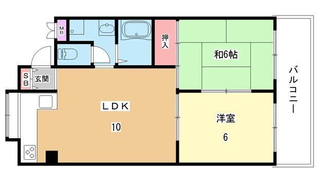 阪急宝塚線 曽根駅 徒歩19分 3階建 築40年の間取り写真