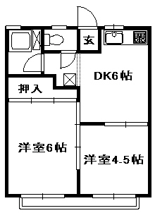 宇都宮市宝木町のアパートの間取り