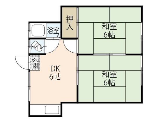 【広島市東区温品のアパートの間取り】