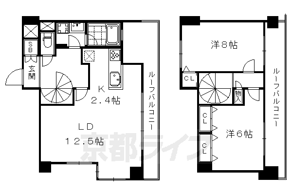 京都市下京区繁昌町のマンションの間取り