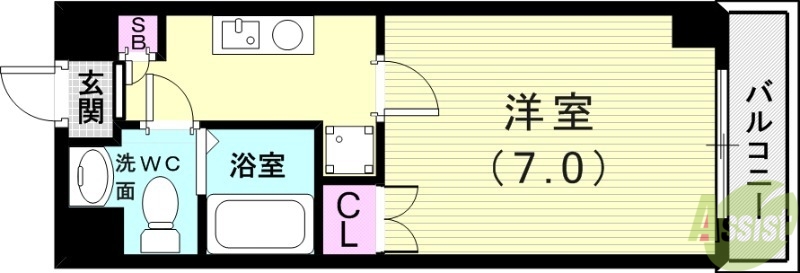 神戸市垂水区名谷町のマンションの間取り