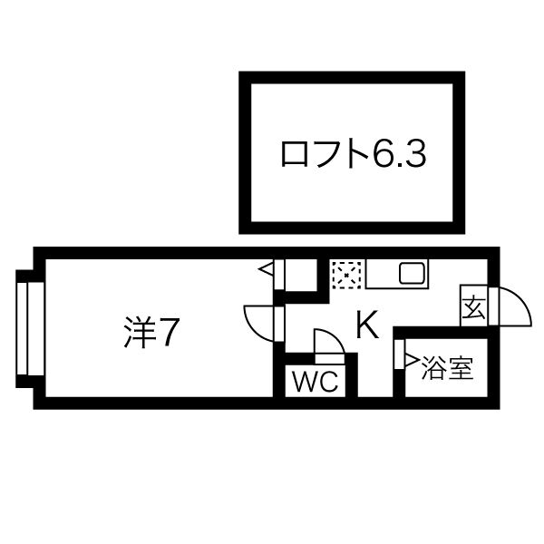 北海道札幌市豊平区月寒西三条７（アパート）の賃貸物件の間取り