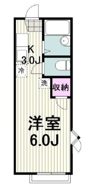 神奈川県横浜市都筑区すみれが丘（アパート）の賃貸物件の間取り
