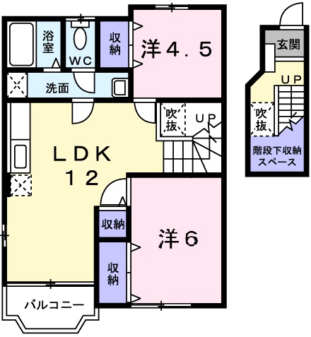 姫路市苫編南のアパートの間取り