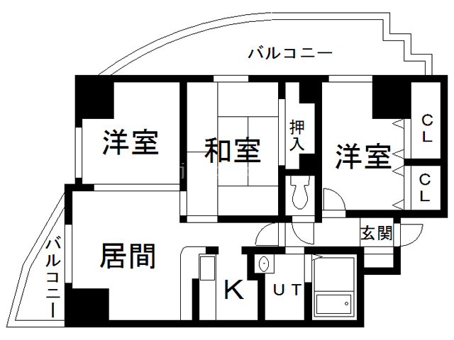 旭川市六条通のマンションの間取り