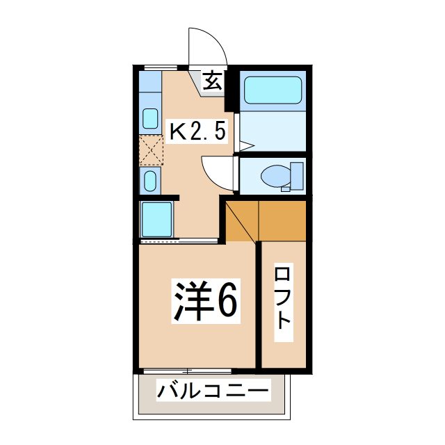 郡山市小原田のアパートの間取り