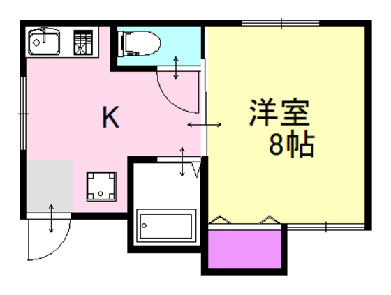 広島市中区鉄砲町のマンションの間取り