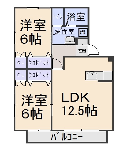 ルネス久保田Bの間取り